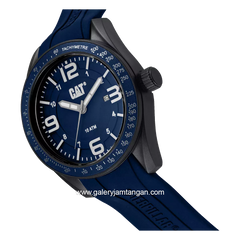 CATERPILLAR LQ.161.26.632 Navy Hour Marker White Rubber Strap