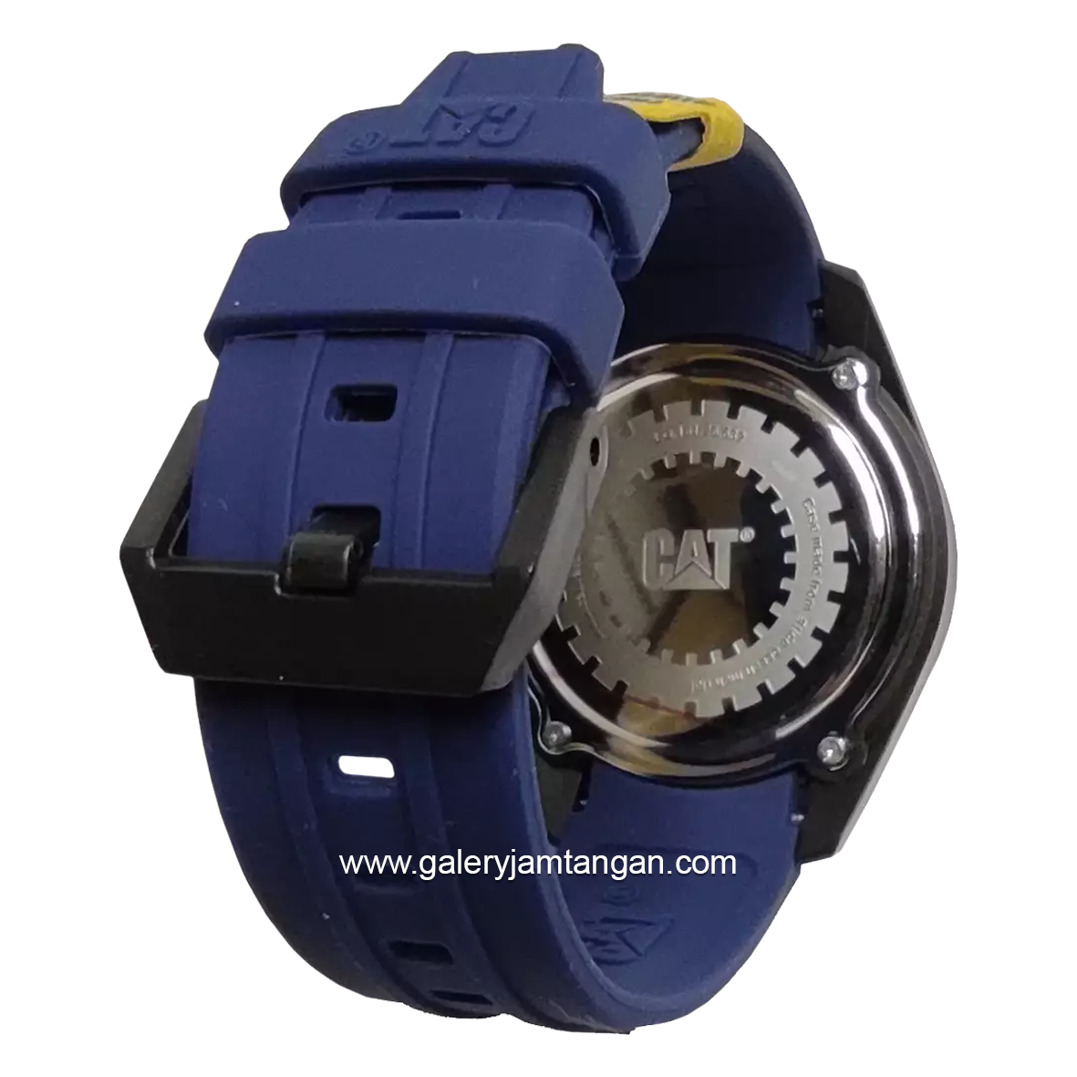 CATERPILLAR LQ.161.26.632 Navy Hour Marker White Rubber Strap