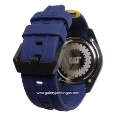 CATERPILLAR LQ.161.26.632 Navy Hour Marker White Rubber Strap