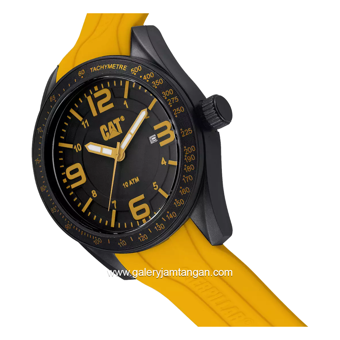 CATERPILLAR LQ.161.27.137 Yellow Dial Black Rubber Strap