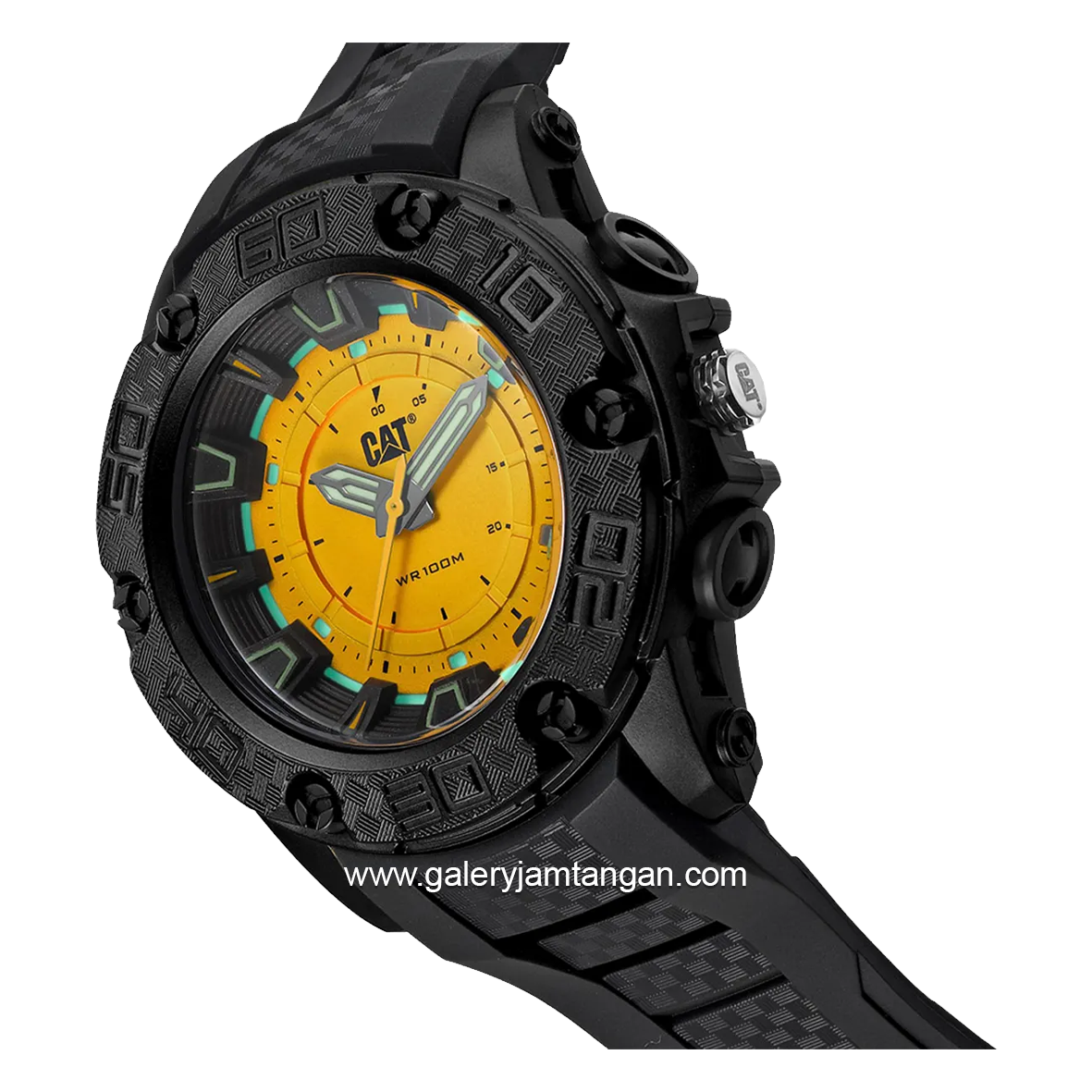 CATERPILLAR LU.160.21.721 Black Dial Yellow Thermoplastic Polyurethane Strap