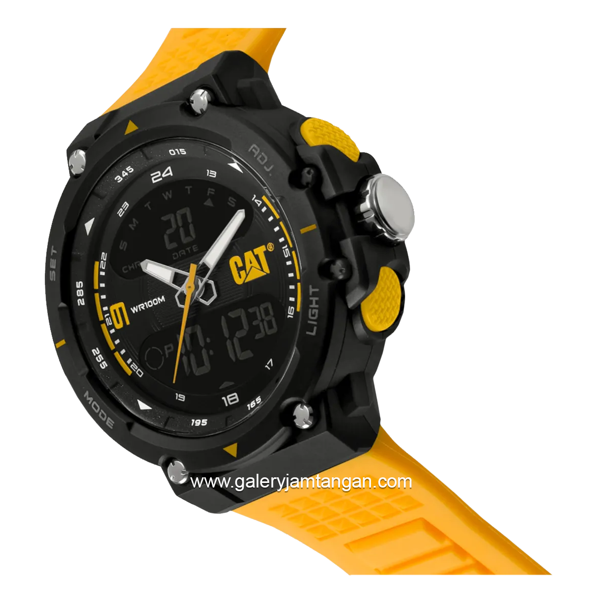 CATERPILLAR MX.165.27.137 Yellow Black Analog Digital Rubber Strap