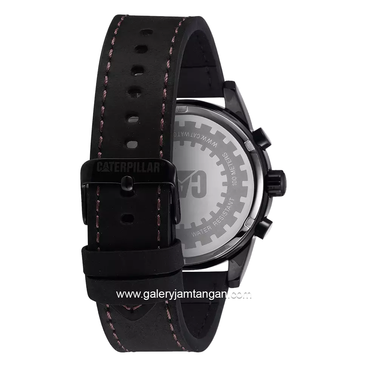 CATERPILLAR NR.163.34.129 Black Rosegold Leather Strap