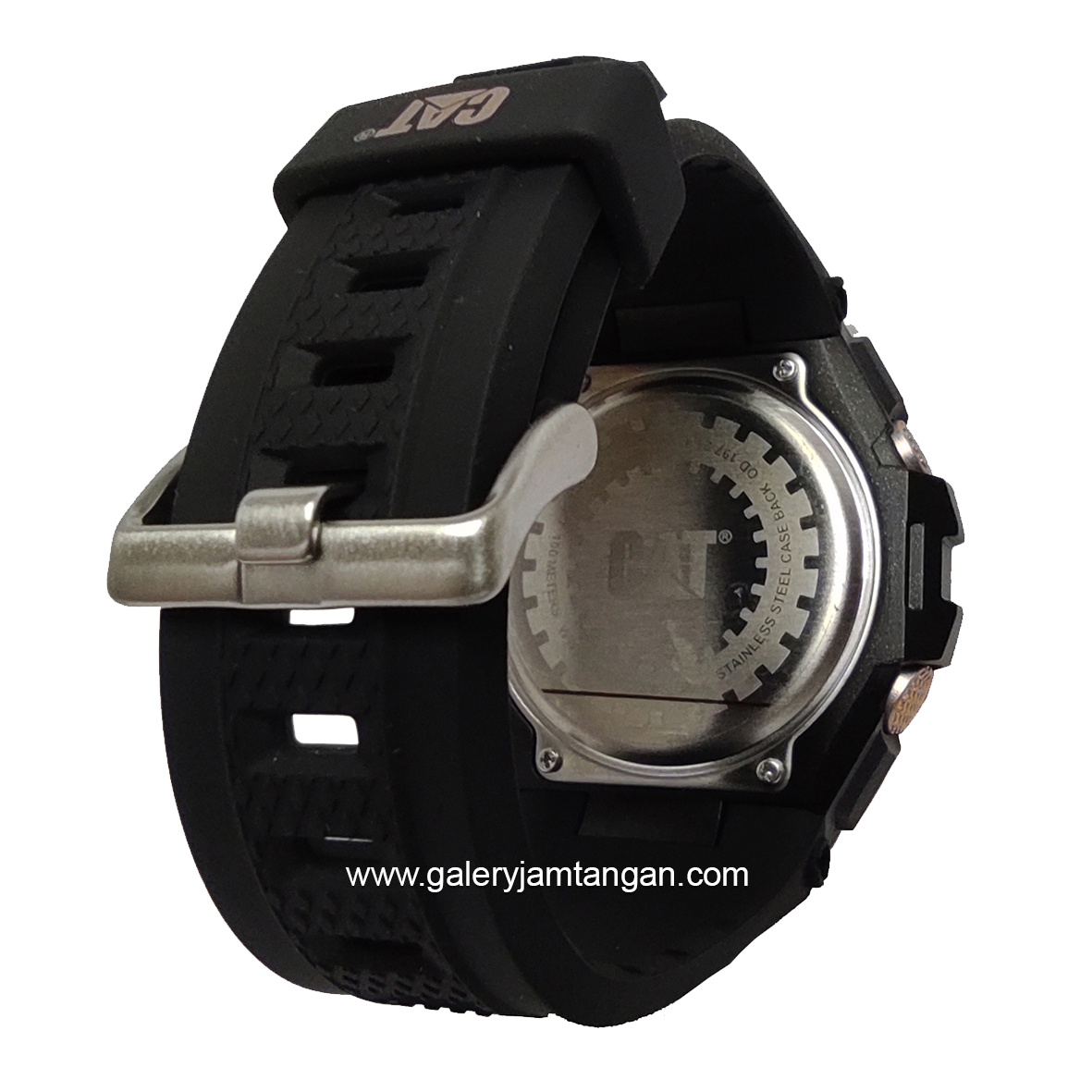 CATERPILLAR OD.197.21.149 Black Rosegold Rubber Strap