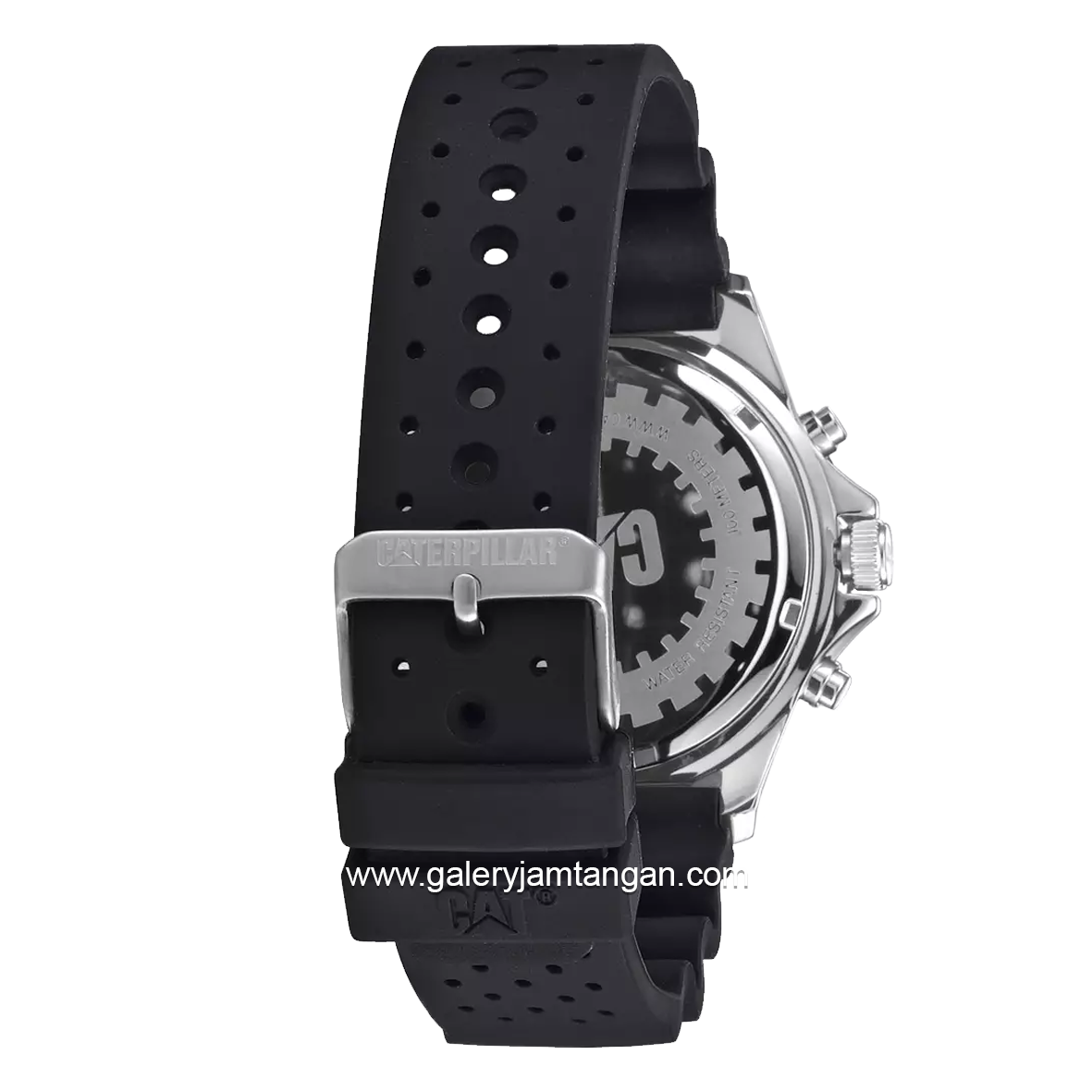 CATERPILLAR PZ.141.21.121 Black Silver Rubber Strap
