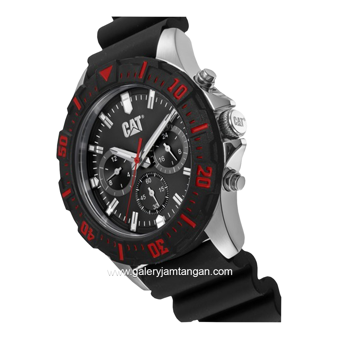 CATERPILLAR PZ.149.21.128 Black Silver Rubber Strap
