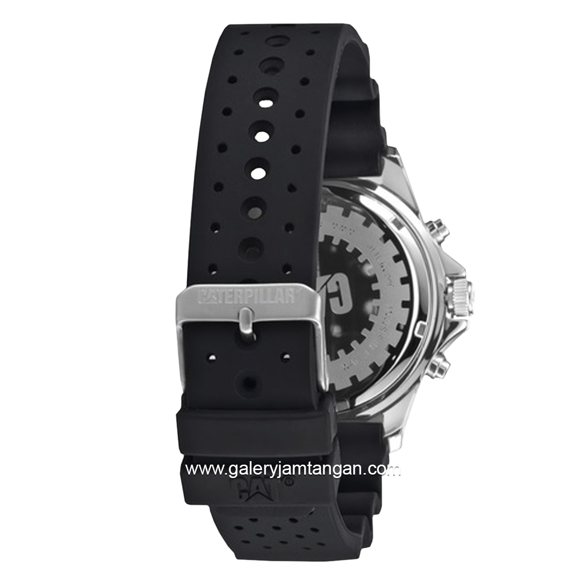 CATERPILLAR PZ.149.21.128 Black Silver Rubber Strap