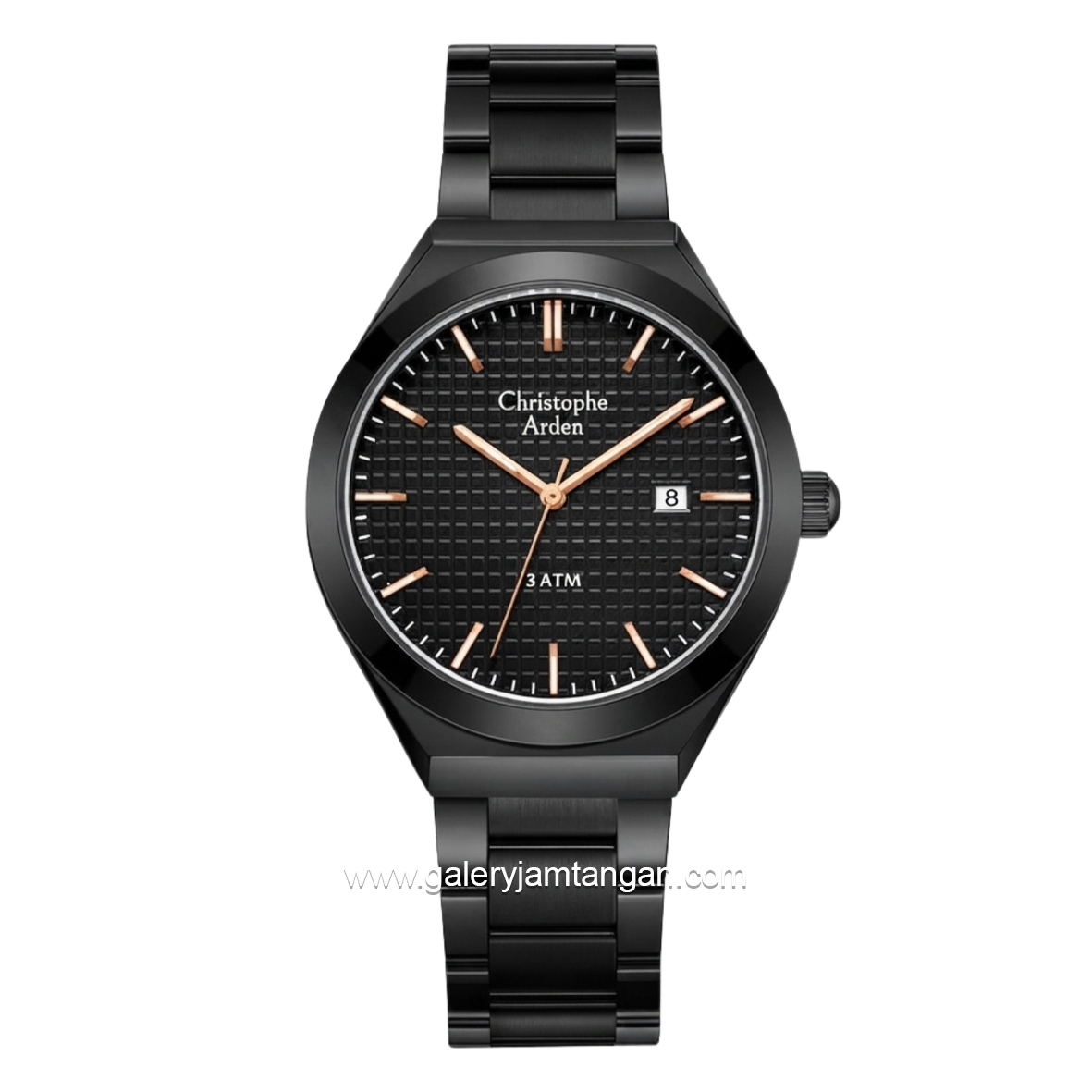 Christophe Arden CA 2002 MDBIPBARG Black Hour Marker Rosegold Stainless Steel