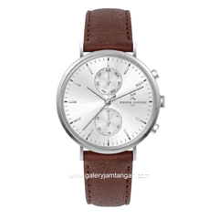 PIERRE CARDIN BONNA NOUVELLE CBN.3057 Brown Dial White Leather Strap