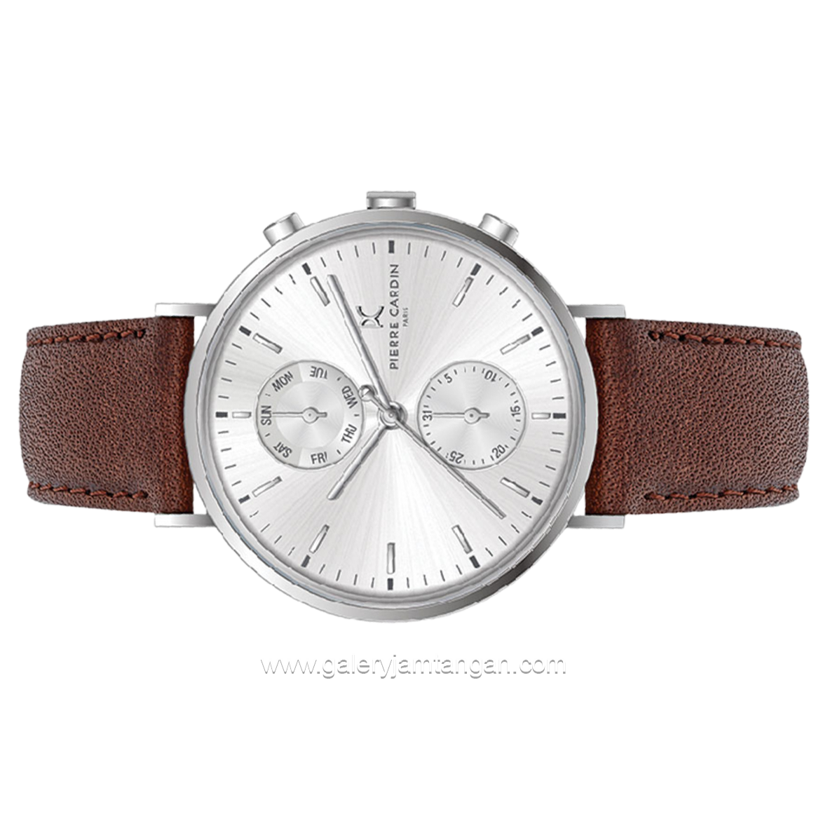 PIERRE CARDIN BONNA NOUVELLE CBN.3057 Brown Dial White Leather Strap
