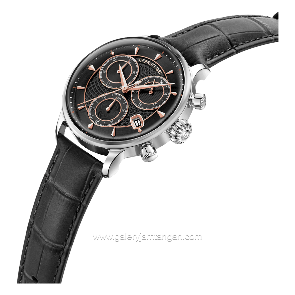 CERRUTI 1881 DERVIO CIWGC0073301 Watch Men's Black Silver Leather Strap
