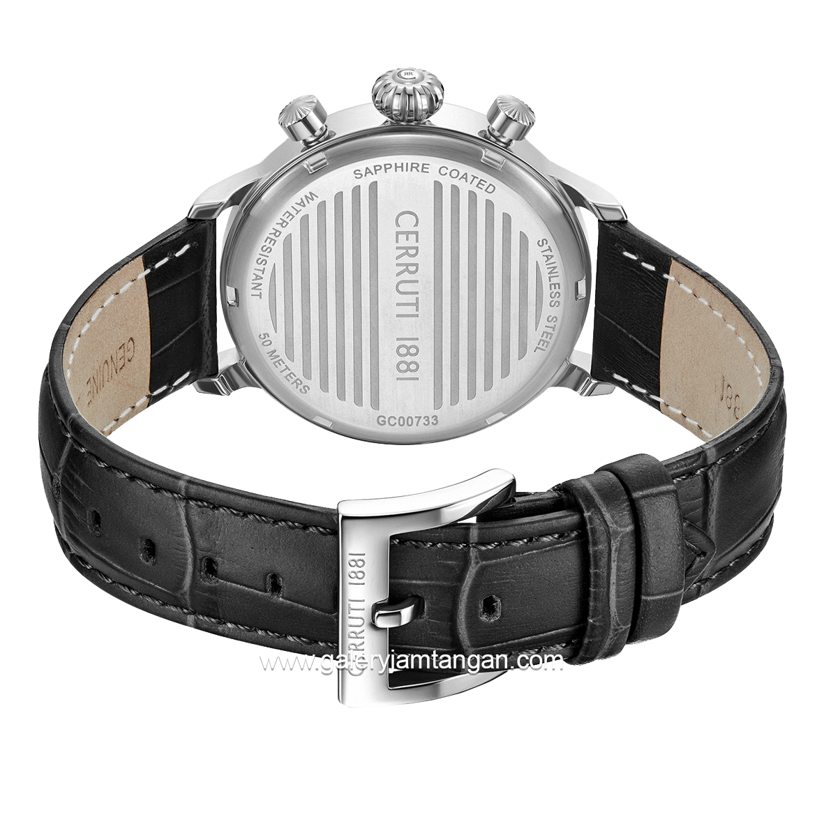 CERRUTI 1881 DERVIO CIWGC0073301 Watch Men's Black Silver Leather Strap