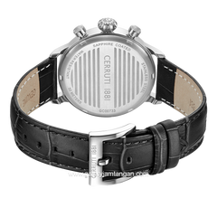 CERRUTI 1881 DERVIO CIWGC0073301 Watch Men's Black Silver Leather Strap