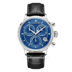 CERRUTI 1881 DERVIO CIWGC0073303 Black Silver Dial Blue Leather Strap