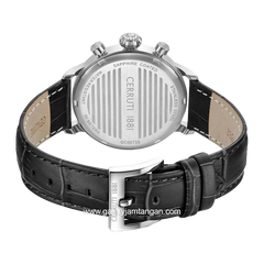 CERRUTI 1881 DERVIO CIWGC0073303 Black Silver Dial Blue Leather Strap