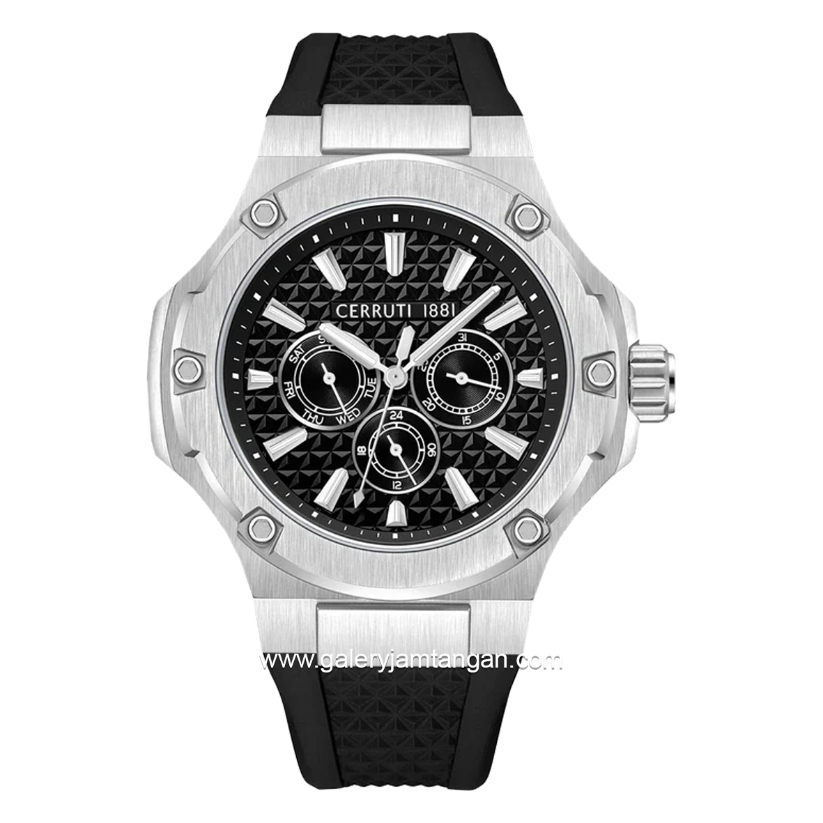 CERRUTI 1881 CIWGQ0018702 Watch Men's Black Silver Silicone Strap