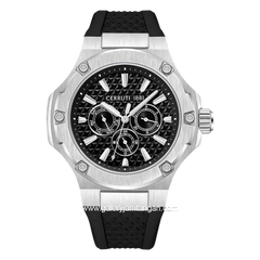 CERRUTI 1881 CIWGQ0018702 Watch Men's Black Silver Silicone Strap