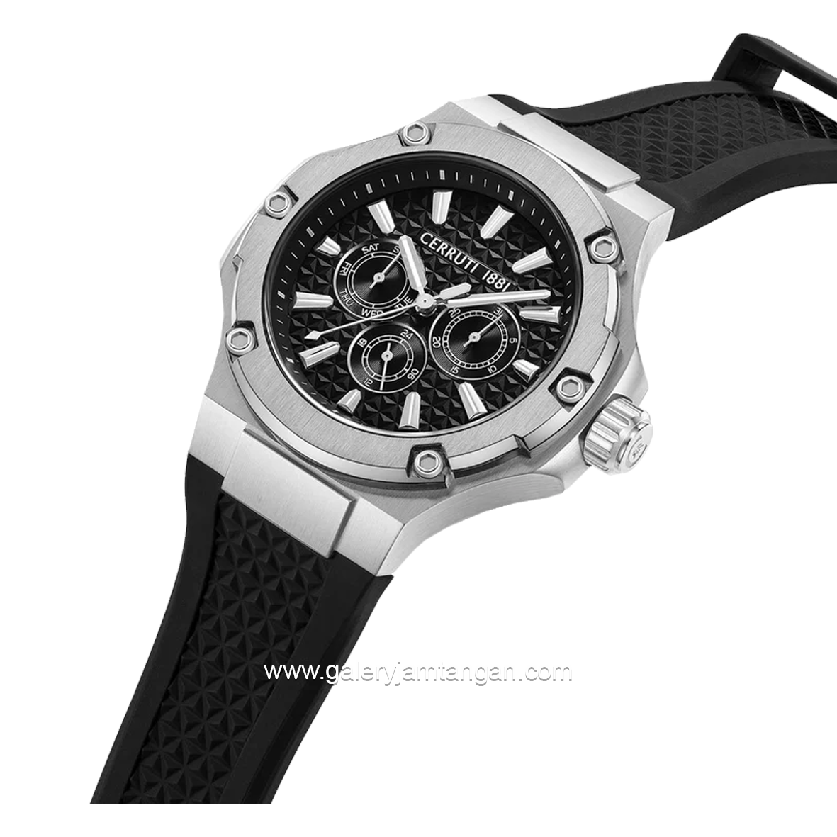 CERRUTI 1881 CIWGQ0018702 Watch Men's Black Silver Silicone Strap