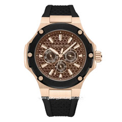 CERRUTI 1881 CIWGQ0018703 Watch Men's Black Dial Brown Silicone Strap