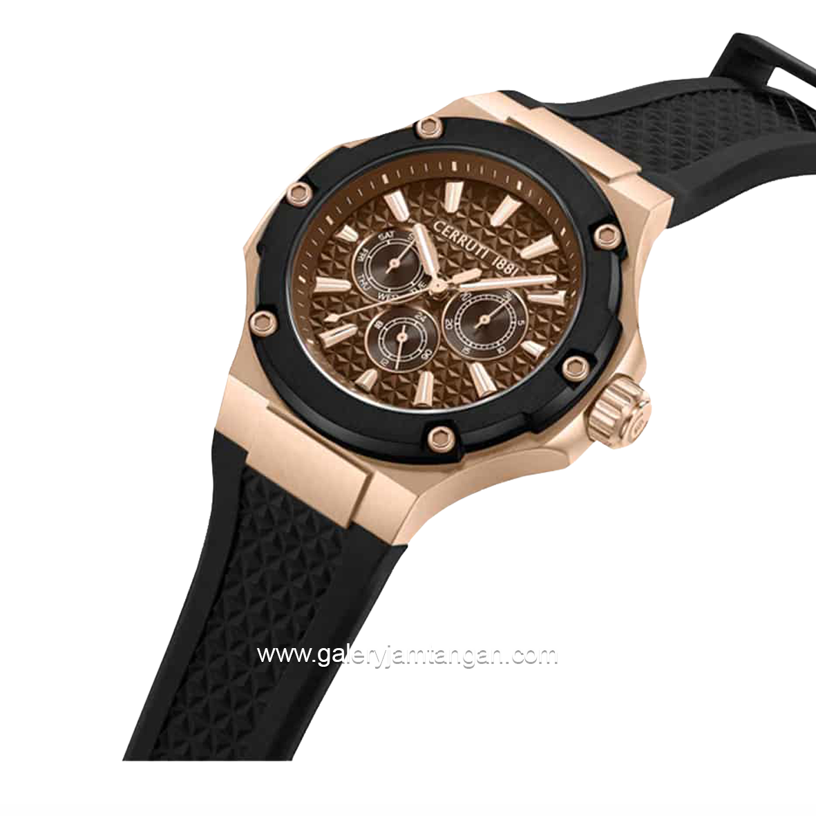 CERRUTI 1881 CIWGQ0018703 Watch Men's Black Dial Brown Silicone Strap