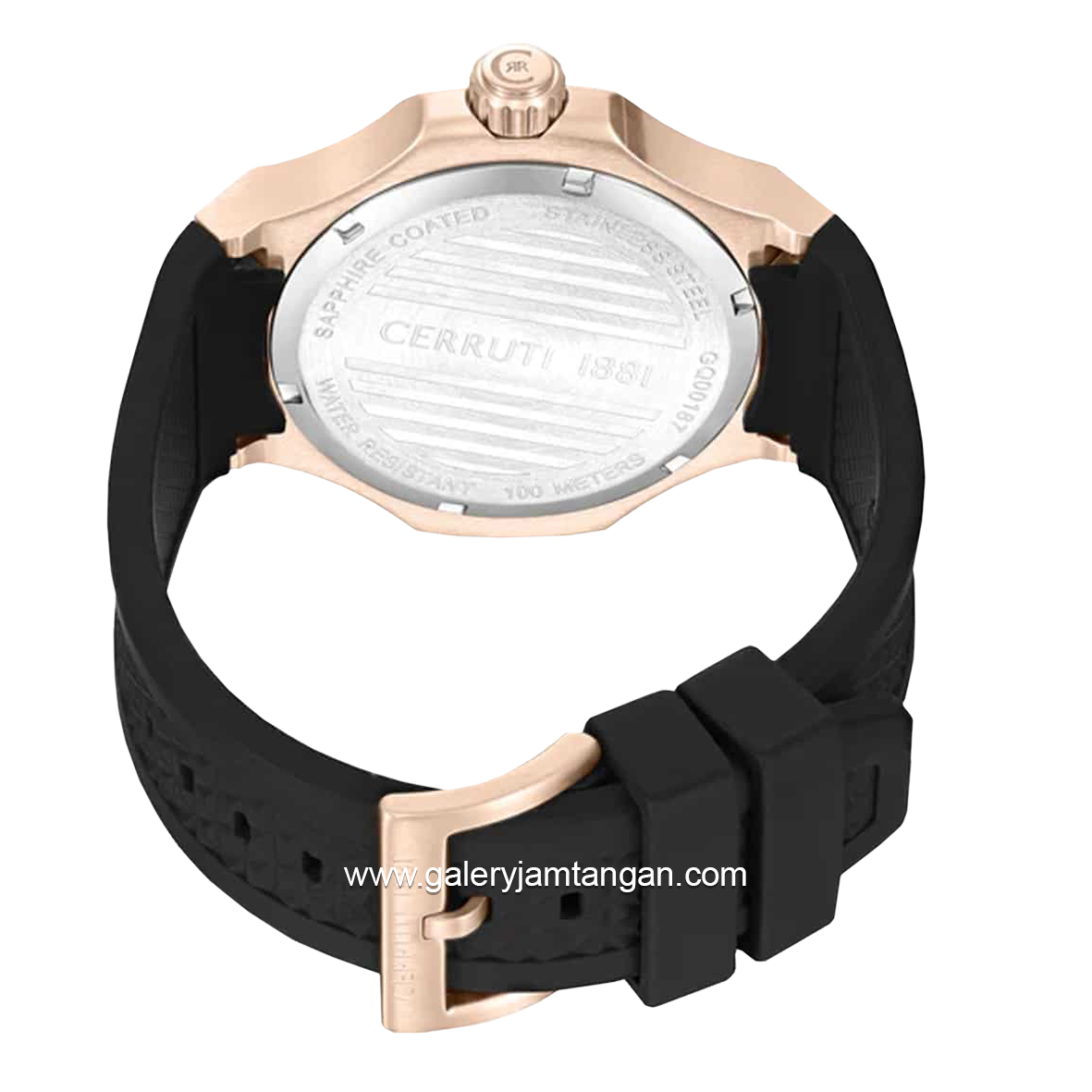 CERRUTI 1881 CIWGQ0018703 Watch Men's Black Dial Brown Silicone Strap