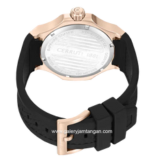CERRUTI 1881 CIWGQ0018703 Watch Men's Black Dial Brown Silicone Strap