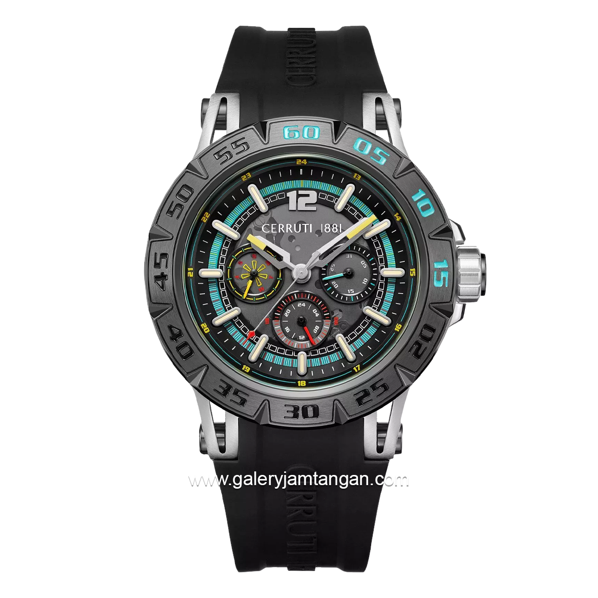 CERRUTI 1881 VELLETRI GENTS CIWGQ0050301 Watch Men's  Black Dial Grey Rubber Strap