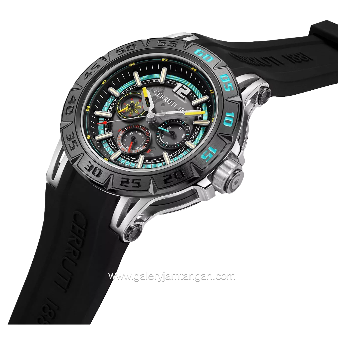 CERRUTI 1881 VELLETRI GENTS CIWGQ0050301 Watch Men's  Black Dial Grey Rubber Strap