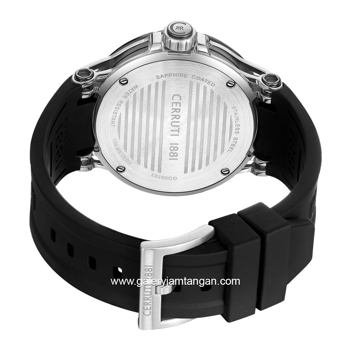 CERRUTI 1881 VELLETRI GENTS CIWGQ0050301 Watch Men's  Black Dial Grey Rubber Strap