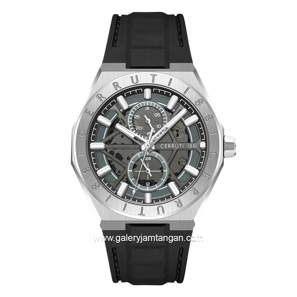 CERRUTI 1881 RAVELLO CIWGQ0051204 Watch Men's Black Silver Silicone Strap