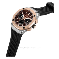 CERRUTI 1881 GENTZ RAZZUOLO CIWGQ0073404 Watch Men's Black Dial Brown Silicone Strap