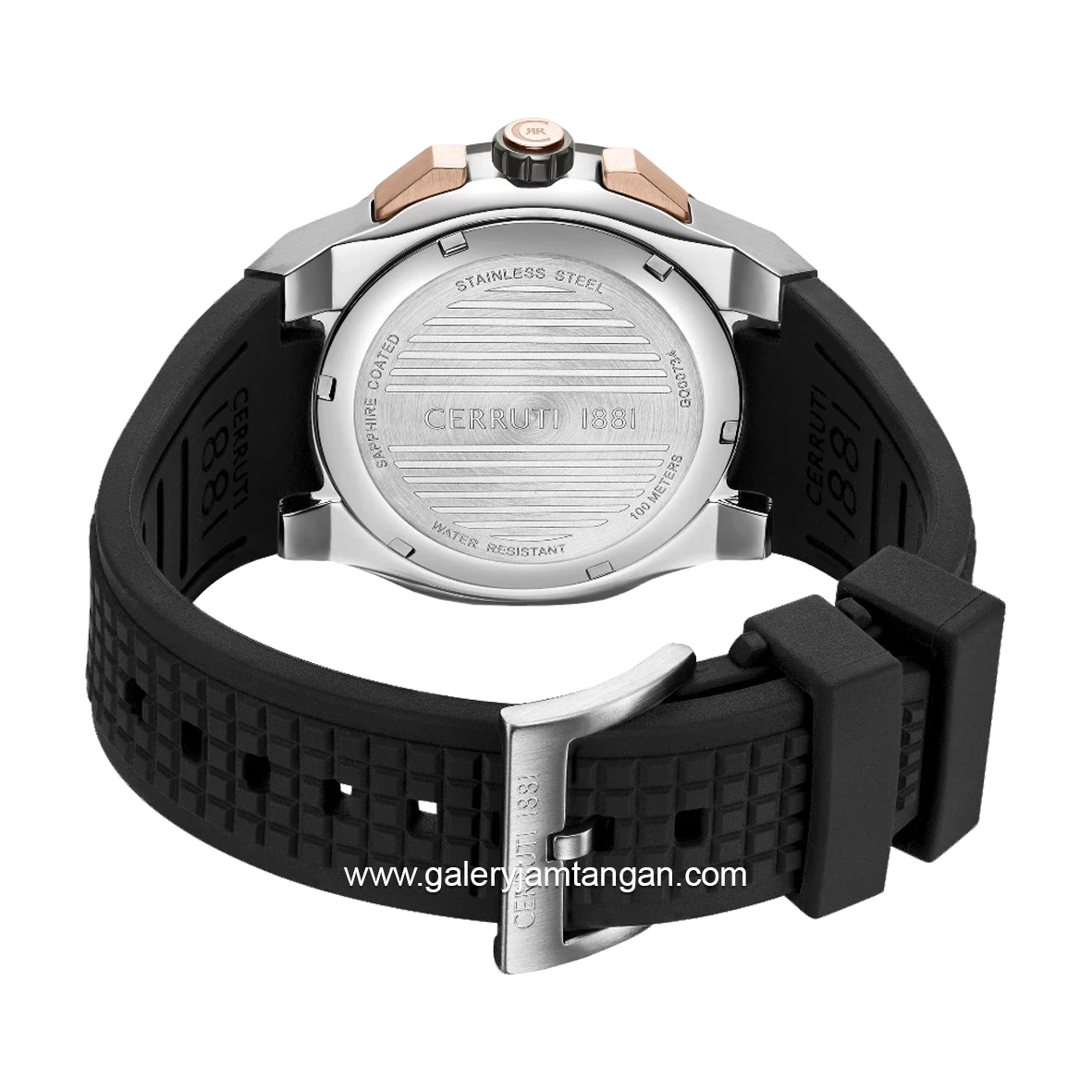 CERRUTI 1881 GENTZ RAZZUOLO CIWGQ0073404 Watch Men's Black Dial Brown Silicone Strap