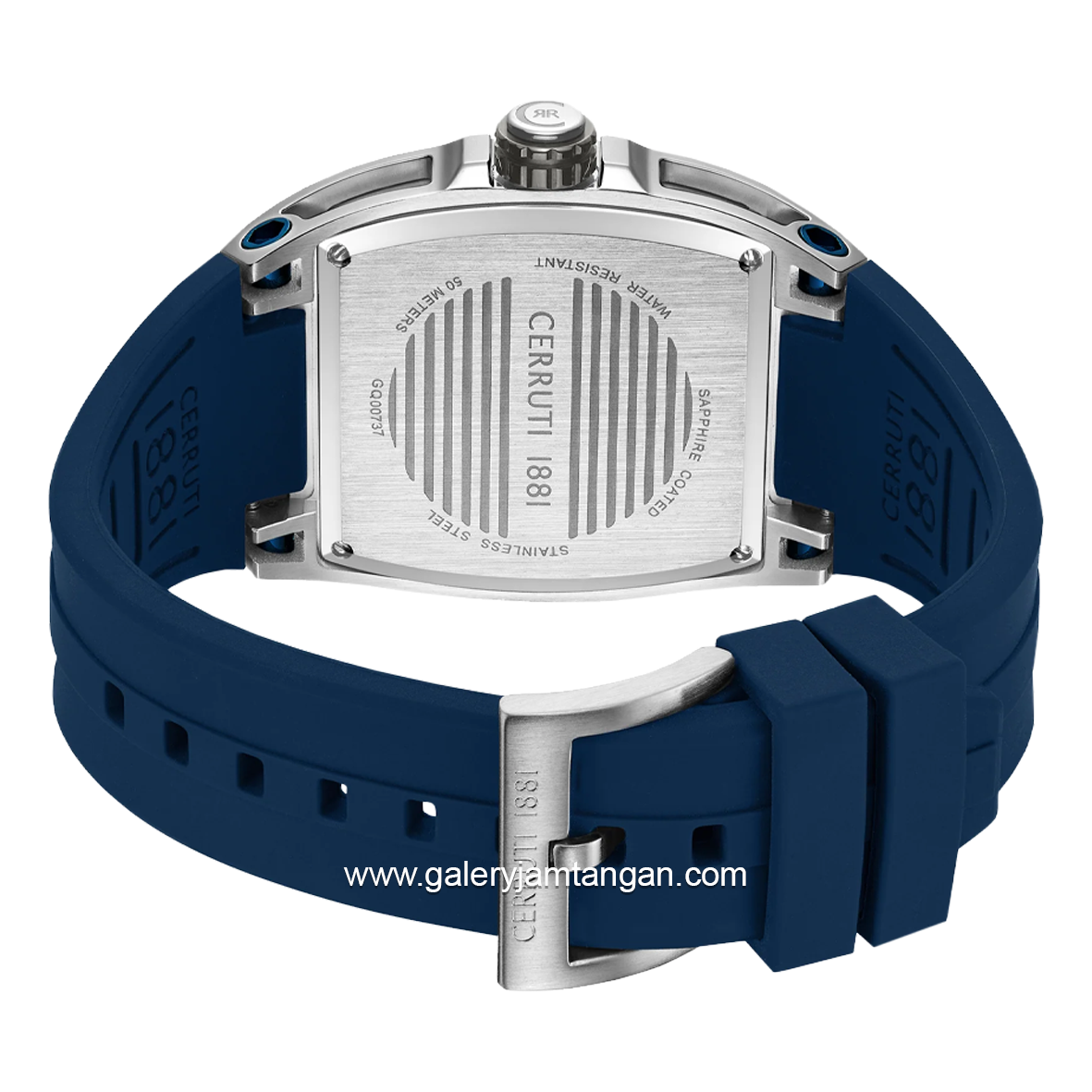 CERRUTI BELLUNO 1881 CIWGQ0073701 Navy Silver Dial Black Rubber Strap