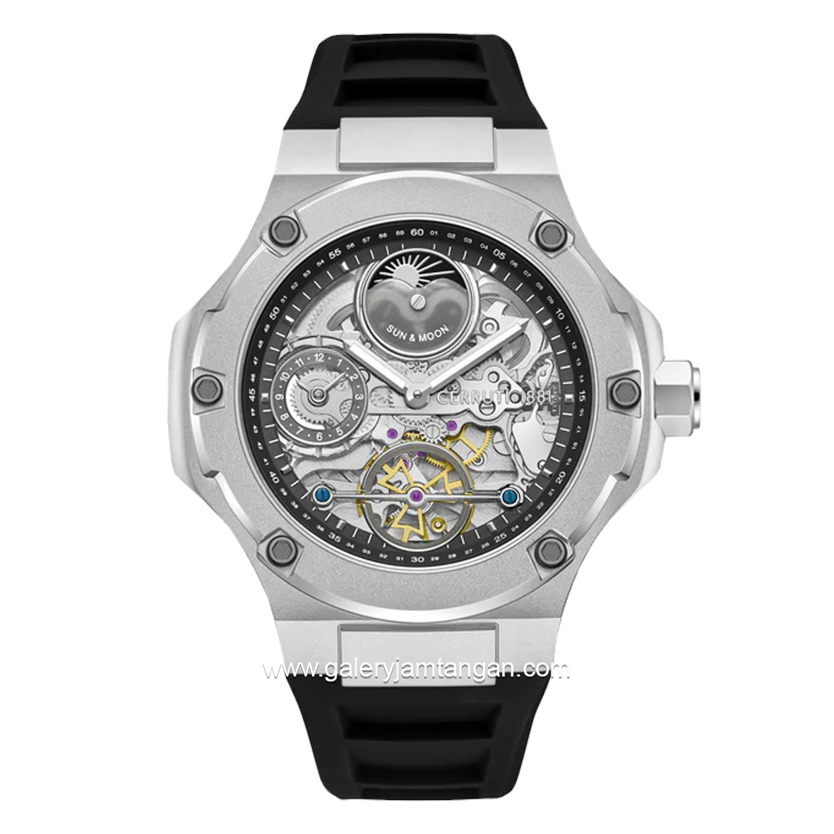 CERRUTI 1881 LUCARDO CIWGR0023002 Watch Men's Automatic Black Silver Silicone Strap
