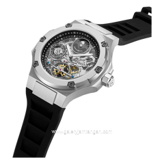 CERRUTI 1881 LUCARDO CIWGR0023002 Watch Men's Automatic Black Silver Silicone Strap
