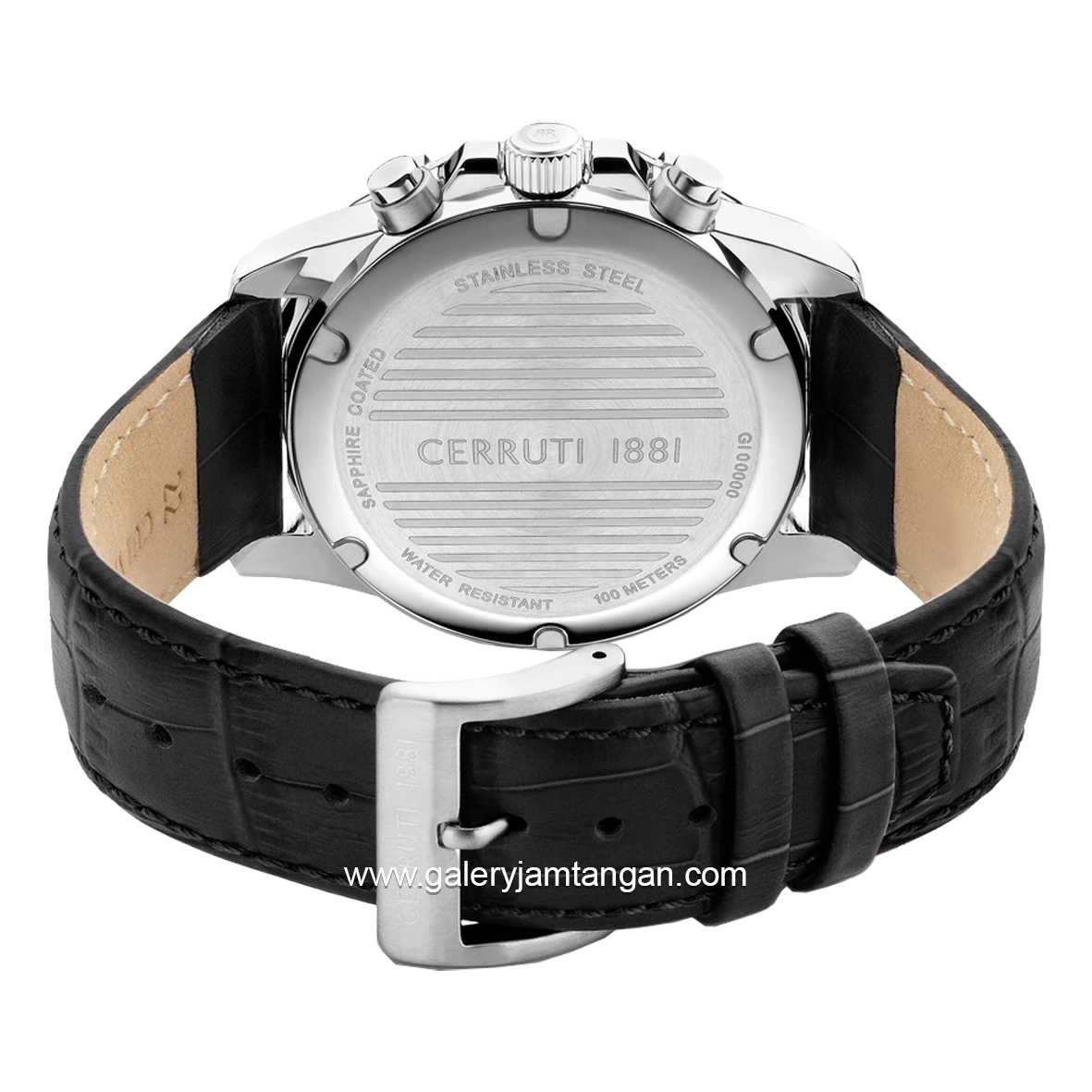 CERRUTI 1881 MANCIANO CIWGC2224406 Watch Men's Black Silver Dial White Leather Chronograph