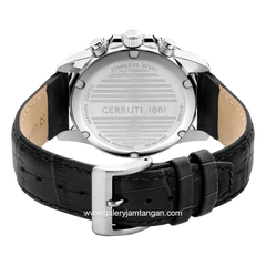 CERRUTI 1881 MANCIANO CIWGC2224406 Watch Men's Black Silver Dial White Leather Chronograph