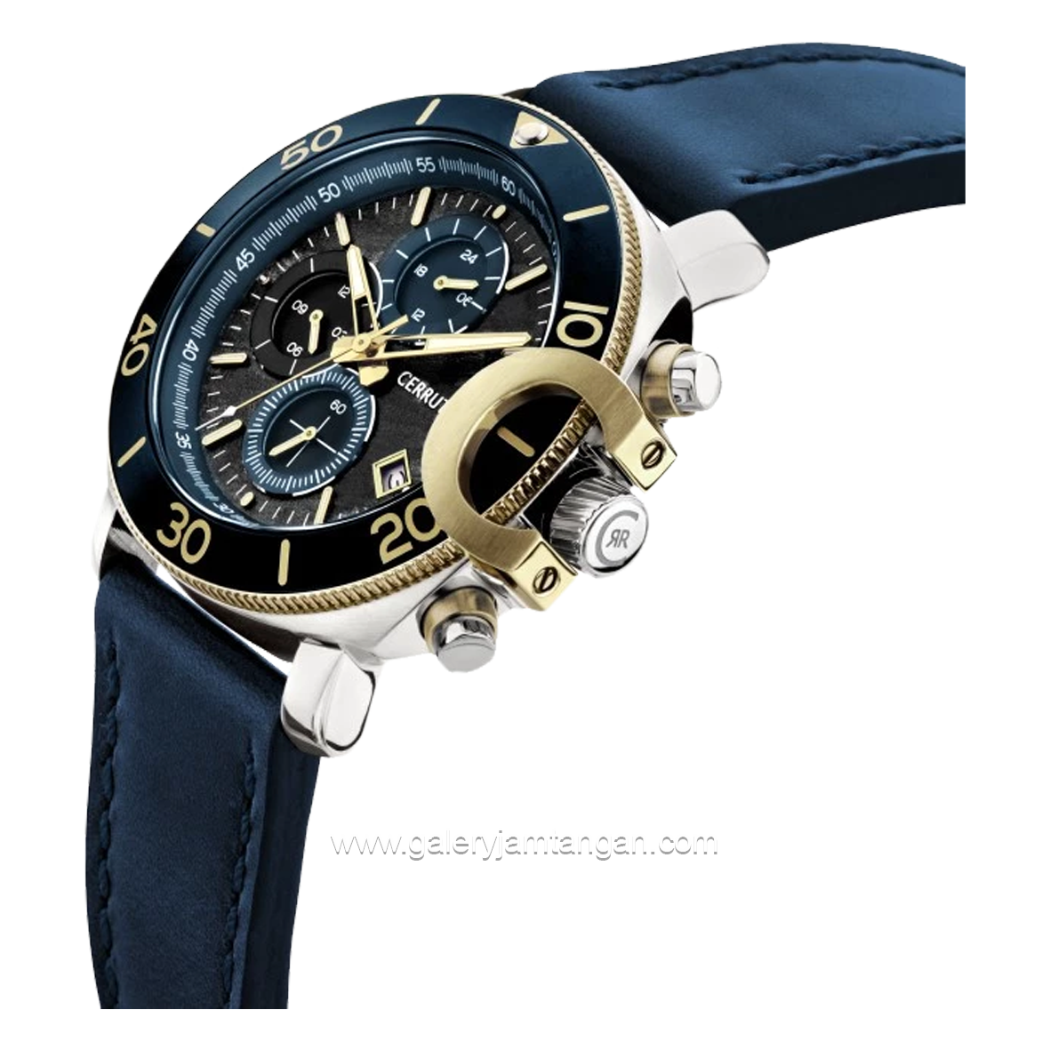 CERRUTI 1881 POSITANO CIWGF2224501 Watch Men's Dark Blue Silver Leather Chronograph