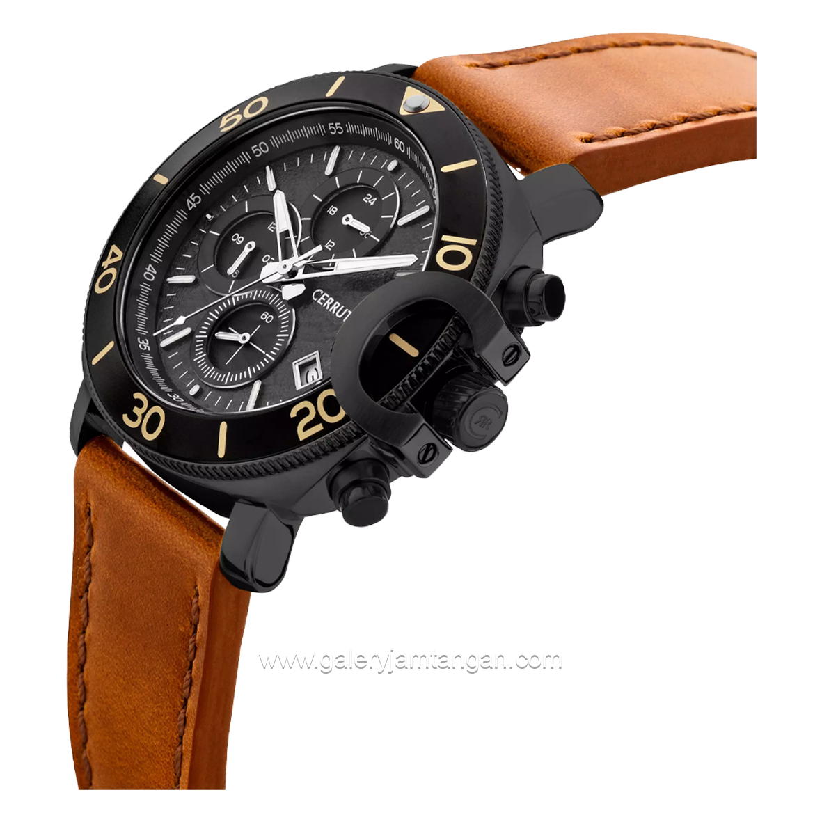 Cerruti 1881 POSITANO CIWGF2224504 Brown Black Leather Strap
