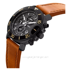 Cerruti 1881 POSITANO CIWGF2224504 Brown Black Leather Strap