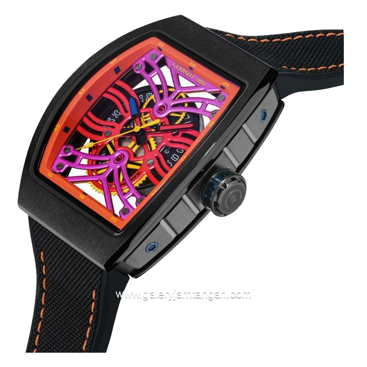 CERRUTI CALLIANO CIWGN0019501 Watch Men's Black Orange Rubber / Fabric Strap