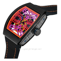 CERRUTI CALLIANO CIWGN0019501 Watch Men's Black Orange Rubber / Fabric Strap