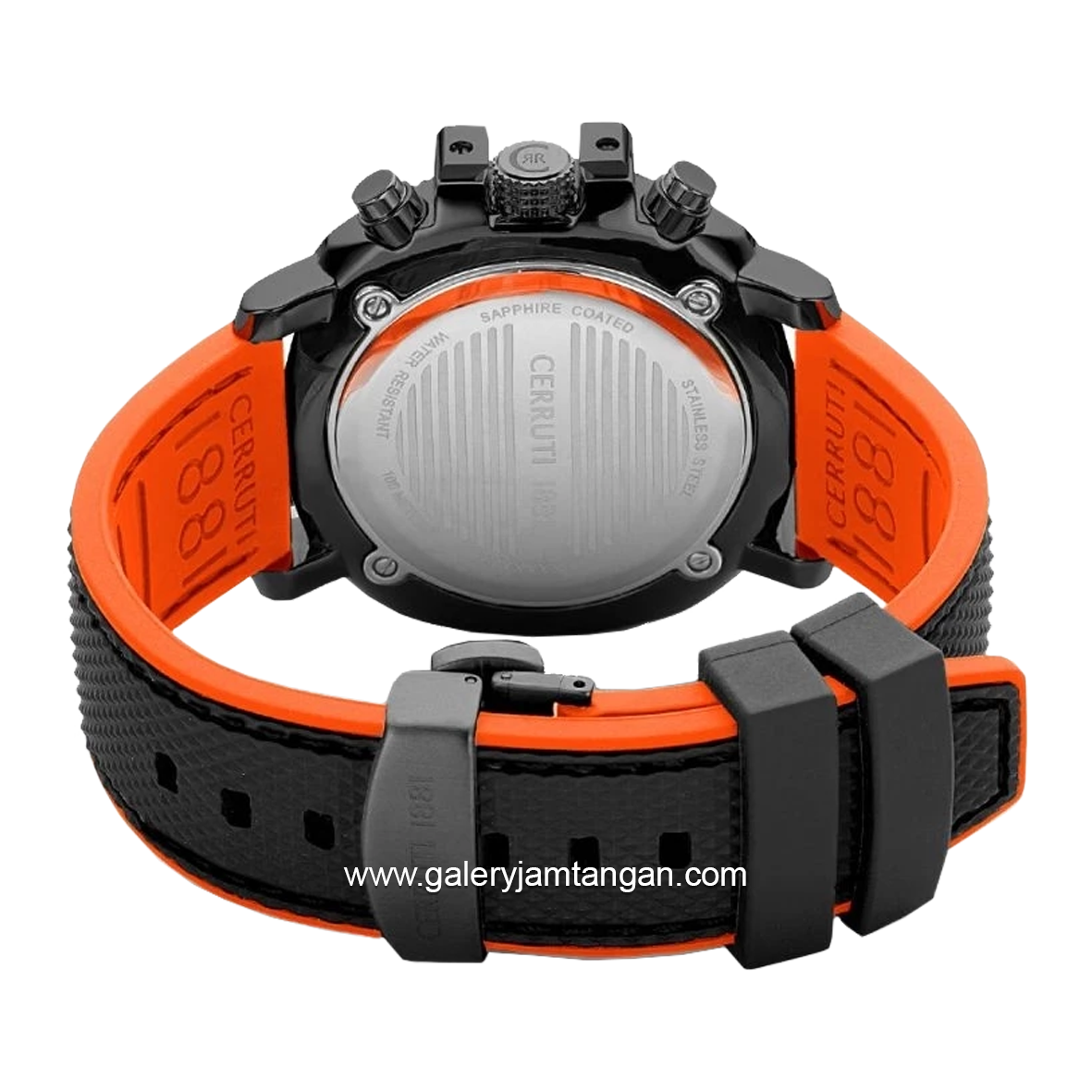 CERRUTI 1881 POSITANO CIWGO2206805 Watch Men's Black Combinasi Orange Black Rubber Chronograph