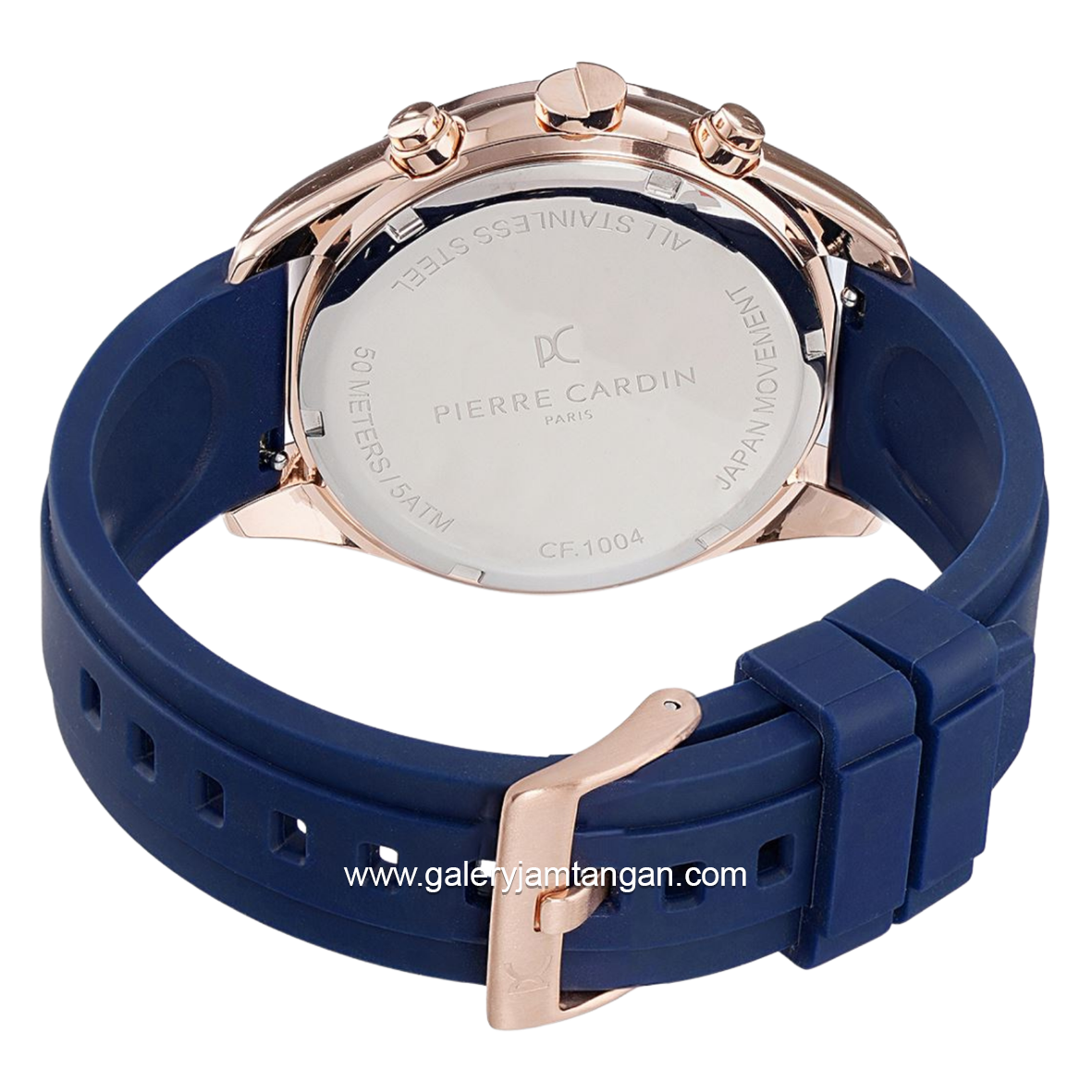 PIERRE CARDIN NATION CRISTAL CF.1004.PD.2 Blue Rosegold Rubber Strap