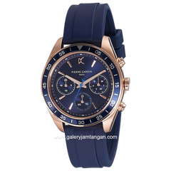 PIERRE CARDIN NATION CRISTAL CF.1004.PD.2 Blue Rosegold Rubber Strap