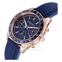 PIERRE CARDIN NATION CRISTAL CF.1004.PD.2 Blue Rosegold Rubber Strap