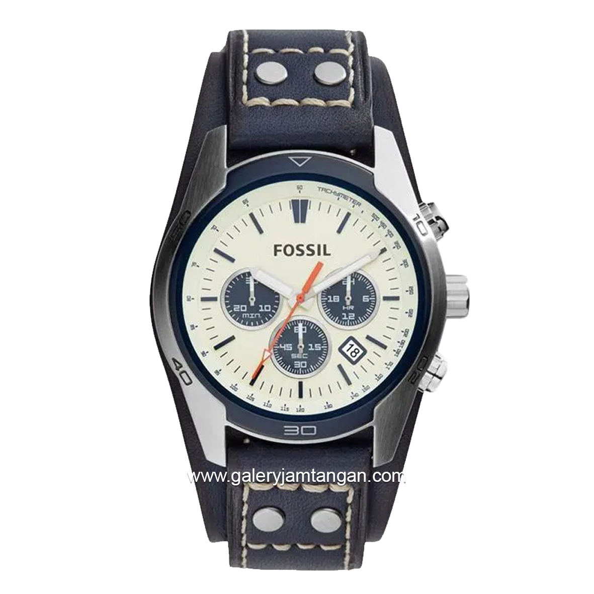 FOSSIL COACHMAN CH3051 Man Chronograph White Dial Blue Leather Strap