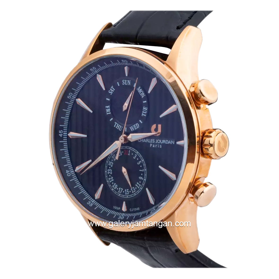 CHARLES JOURDAN CJ1049-1532M Rose Gold Leather Strap