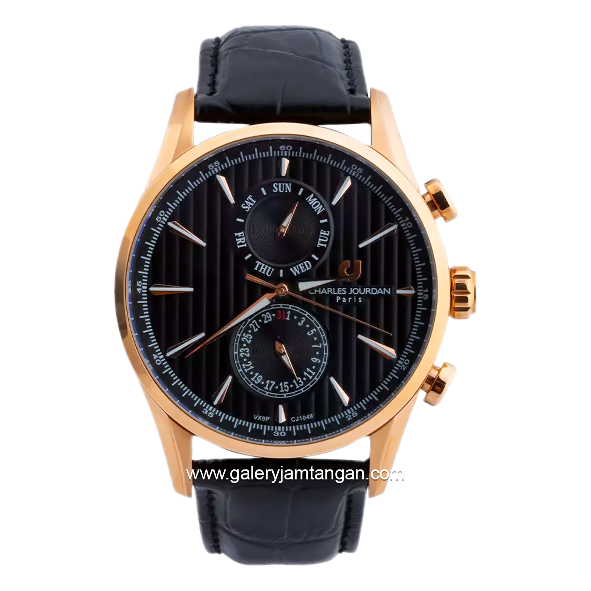 CHARLES JOURDAN CJ1049-1532M Rose Gold Leather Strap