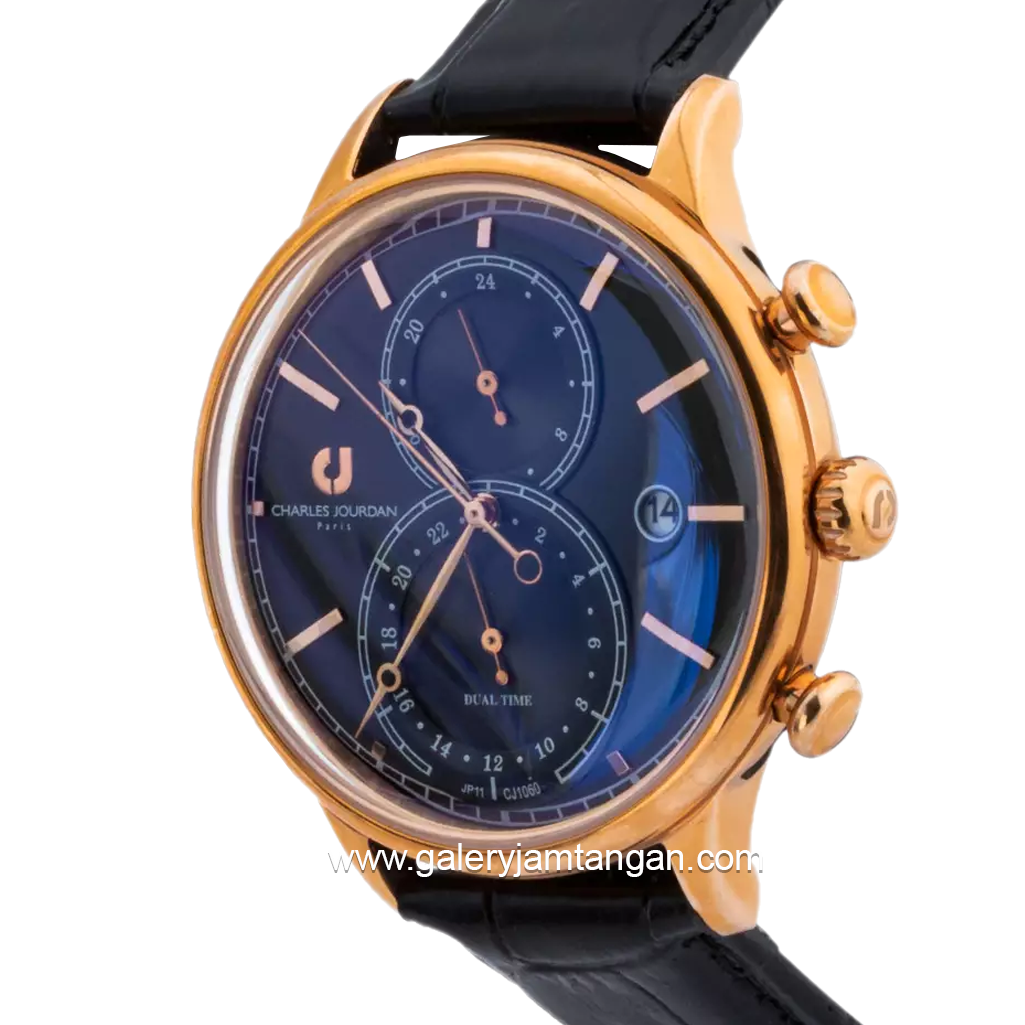 CHARLES JOURDAN CJ1060-1532M Rose Gold Leather Strap